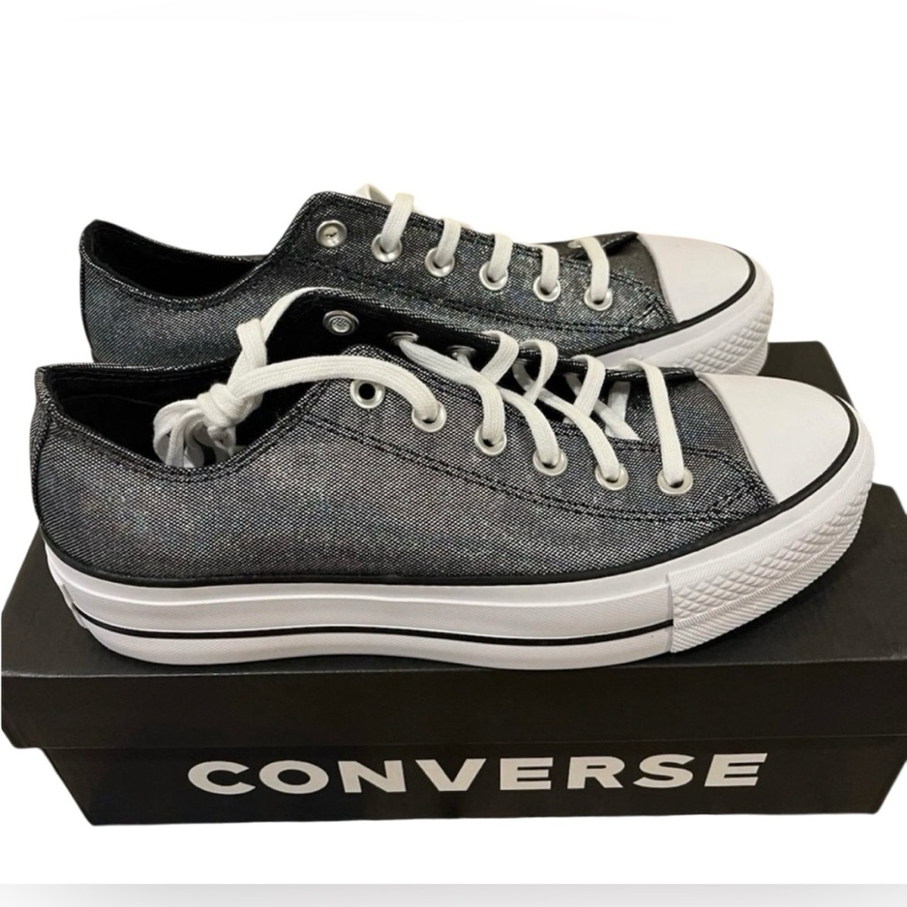 NWT IN BOX CONVERSE CHUCK TAYLOR ALL STARS METALLIC LIFT SNEAKERS SIZE 7 - Picture 4 of 14